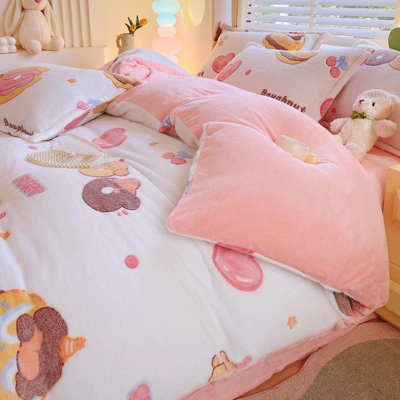 Rainbow Theme Plush Duvet Cover Fluffy Soft Boys Girls Luxury Queen Quilt Cover Winter Warm Letter Print Bedding No Pillowcase