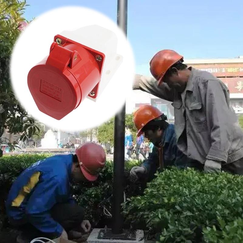 32A 240-415V 3P+N+E Drop-proof Industrial Plug Circular Power Connector Weatherproof Locking Plug Outlet Power Device