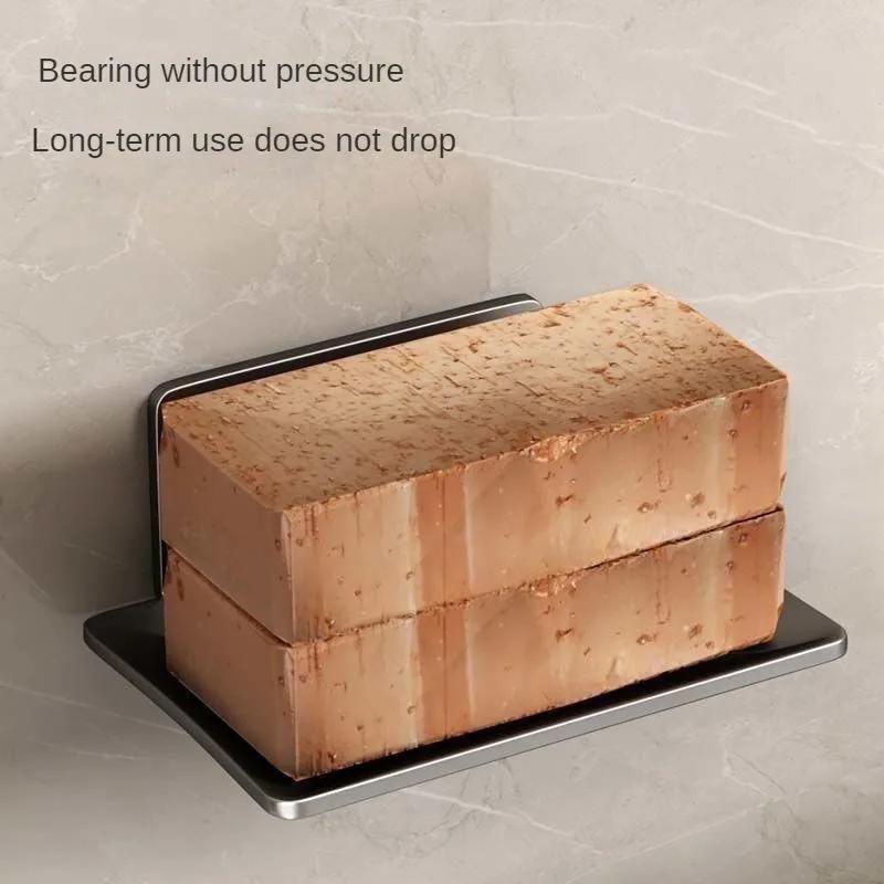 Bathroom Stainless Steel Soap Dish, Non Perforated Wall Mounted Soap Sponge Holder, Kitchen Soap Holder