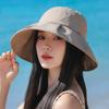 Spring and Summer Fisherman Hat For Women Fashion Soild Color Bucket Hat Casual Bowknot Hat Girls Outdoor Beach Travel Sunshade Wide Cap
