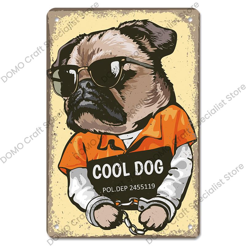 Vintage Cool Dogs Poster Metal Signs Super Hero Animal Metal Tin Plate Retro Plaque Pet Shop Bar Pub Home Wall Decor