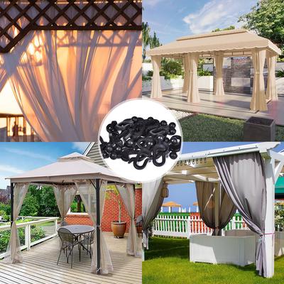 Roman Tent Pergola Sunshade Iron Fence Gauze Transparent Curtain, Plastic Hook Accessories