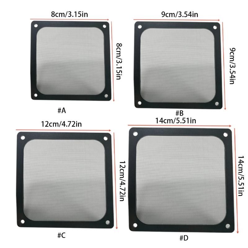 PC Fan Dust Mesh Filter 8/9/12/14cm PVC Computer PC Case Dust Proof Filter Cover Magnetic Frame Computer Maintenance