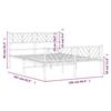 VidaXL Metal Bed Frame with Headboard-Footboard White 160x200cm 372249