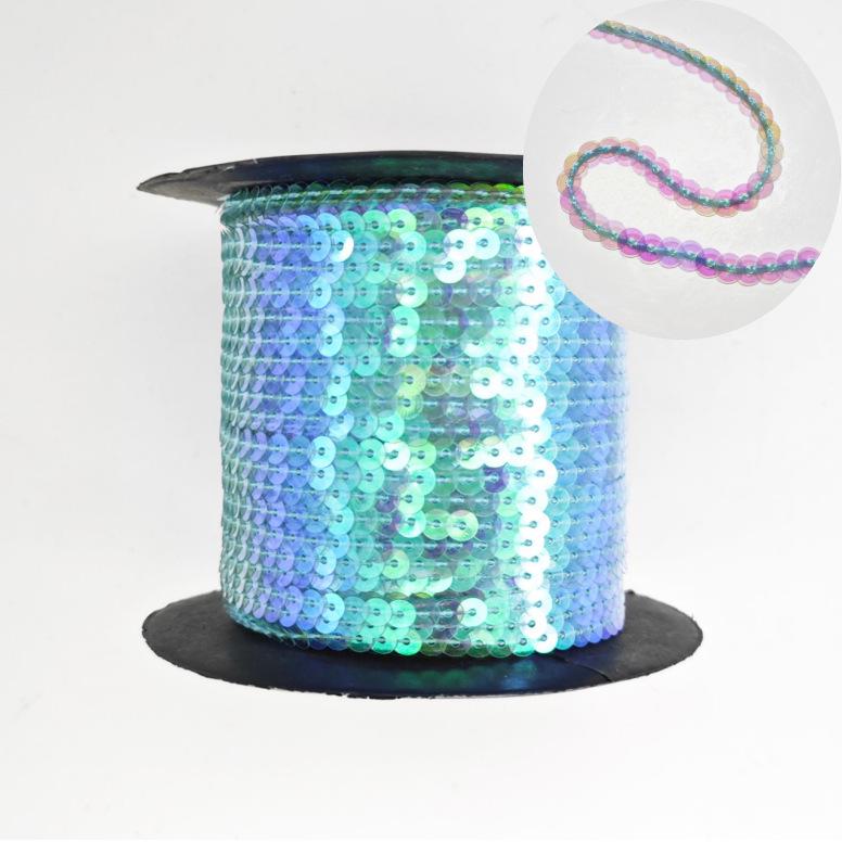Eco-friendly 5mm Flat Lace PET Sequin Woven Ribbon for Shoe and Hat Accessories