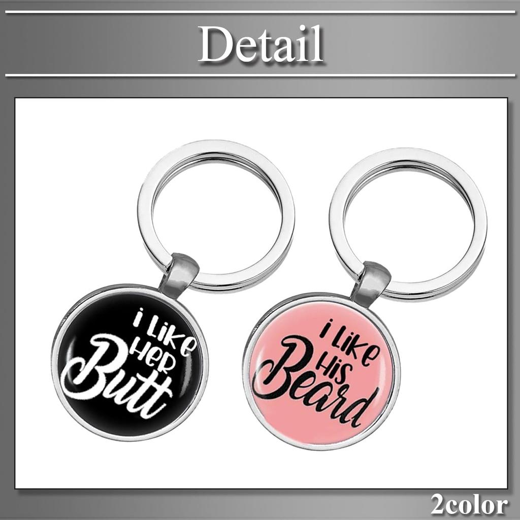 Buzz Selection Pair of Round Keychains, Stylish and Unique Gift for Couples, Men and Women, AC513 (Black)
