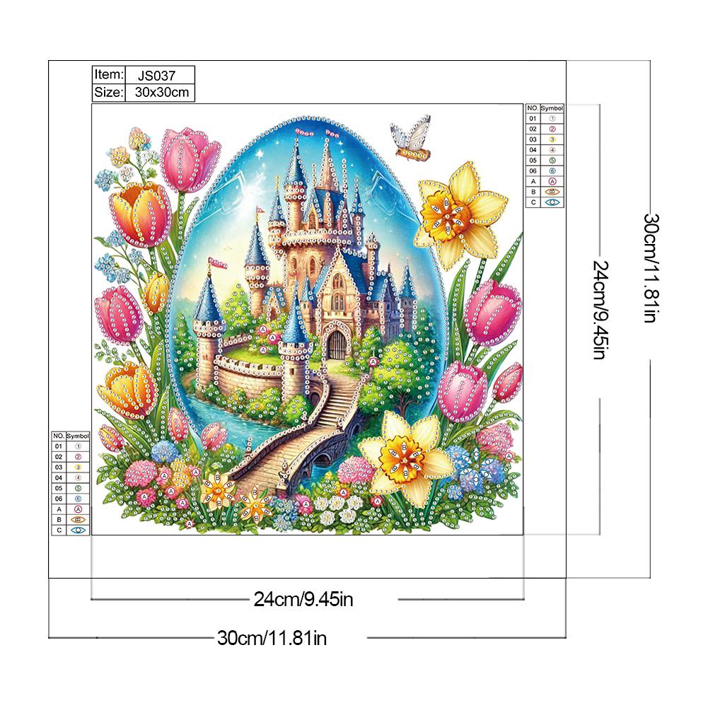 Kreatives Oster-Dekorations-Set 5D DIY Teilweise Speziell Geformter Bohrer Diamantmalerei-Set Heimdeko für Schlafzimmer Wohnzimmer 30x30cm