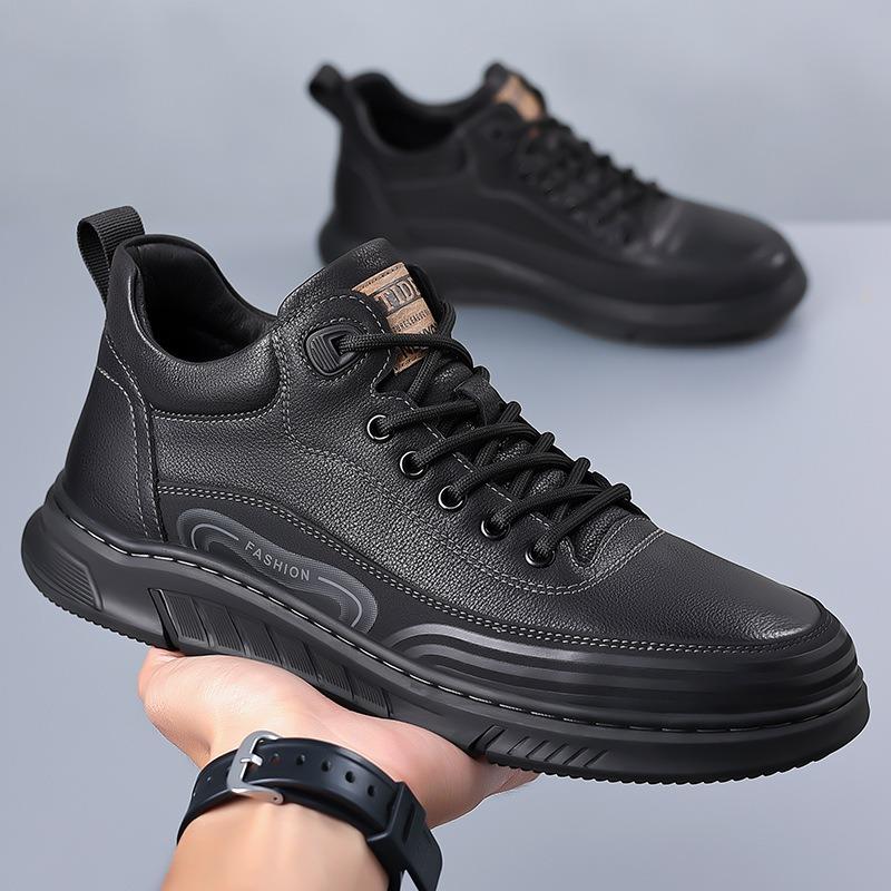 Fashion Fashion High-top Casual Sneakers for Men New Soft-soled Designer Men's Platform Shoes Fashion Cow Leather Sports Zapatos Hombre