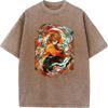 Agatsuma Zenitsu Graphic Washed T-shirt Demon Slayer Anime Clothing Men Women Cotton Tshirts Oversized Retro T Shirt Male Tops
