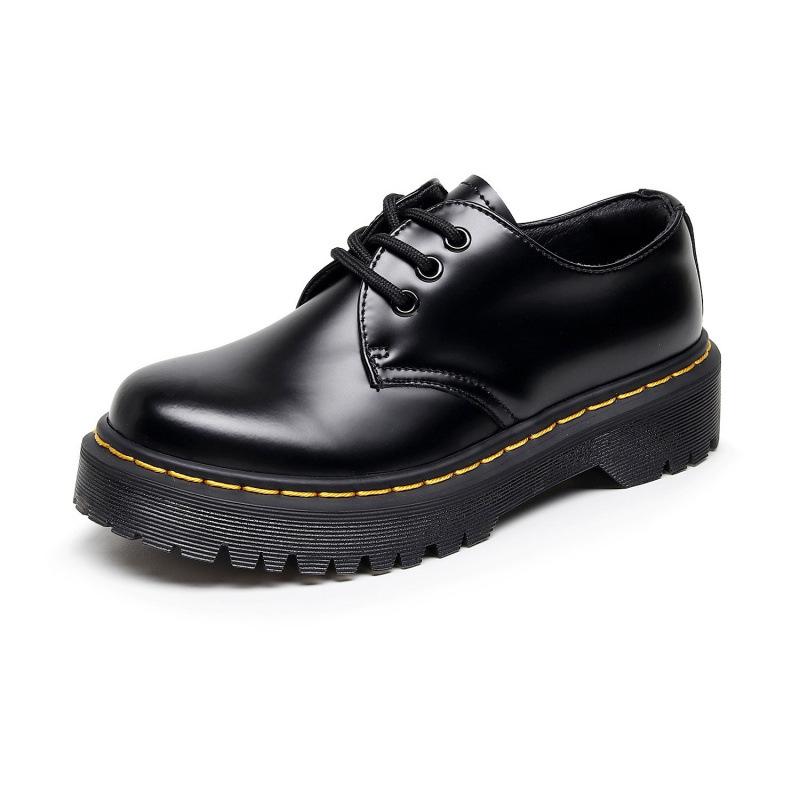 Platform Martin boots British style leather round head small leather shoes student muffin 34 7490₽