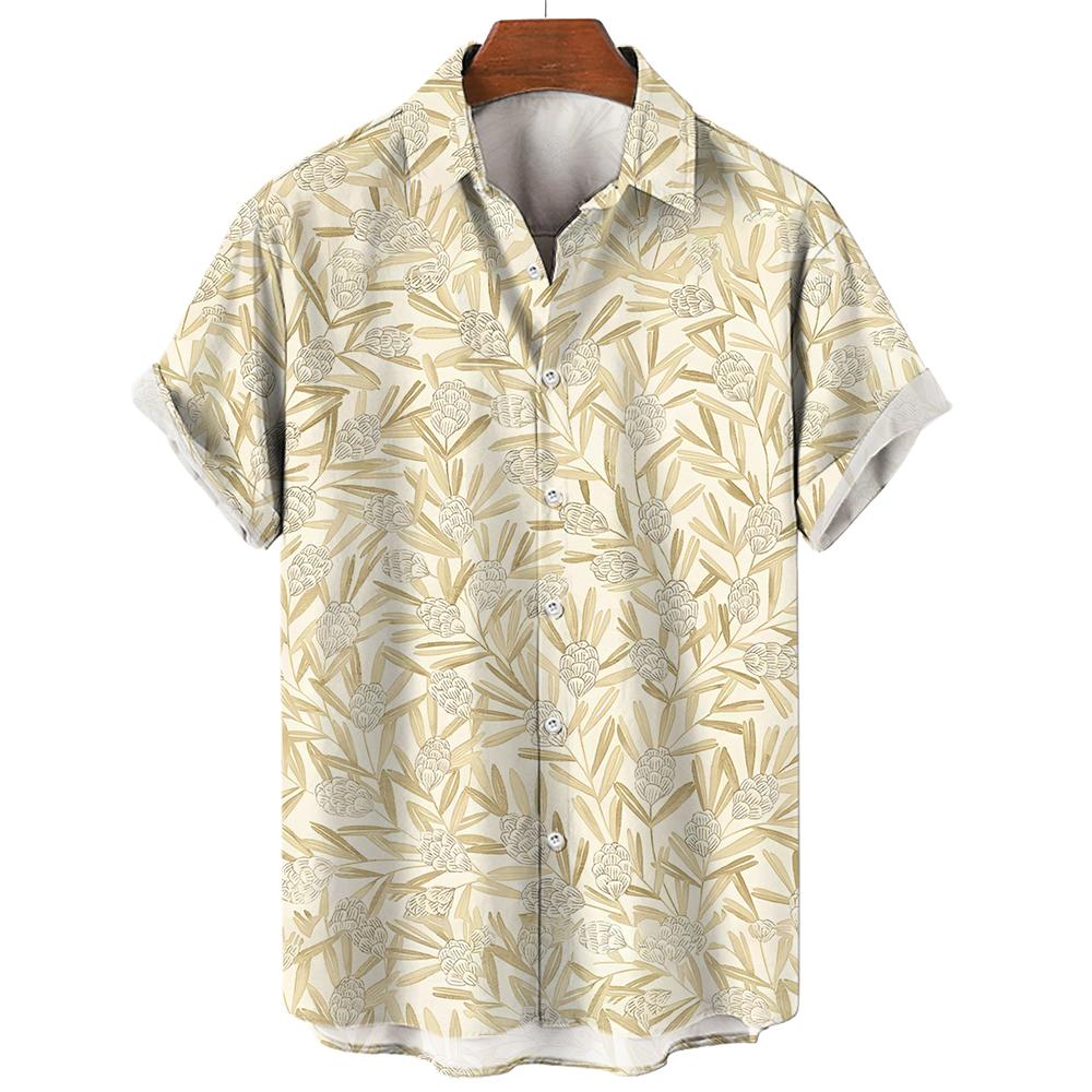 Floral Shirts Men's Summer Hawaiian Clothing Short Sleeve Tops Loose Holiday Seaside Social Lapel 3d Print Shirt