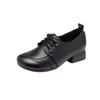 beef tendon sole mother shoes genuine leather autumn new middle-aged comfortable soft sole women's shoes versatile thick heel single shoes