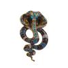 Cobra Rhinestone Snake Brooches Animal Snake Lapel Pin Vintage Zodiac Snake Brooch  Men