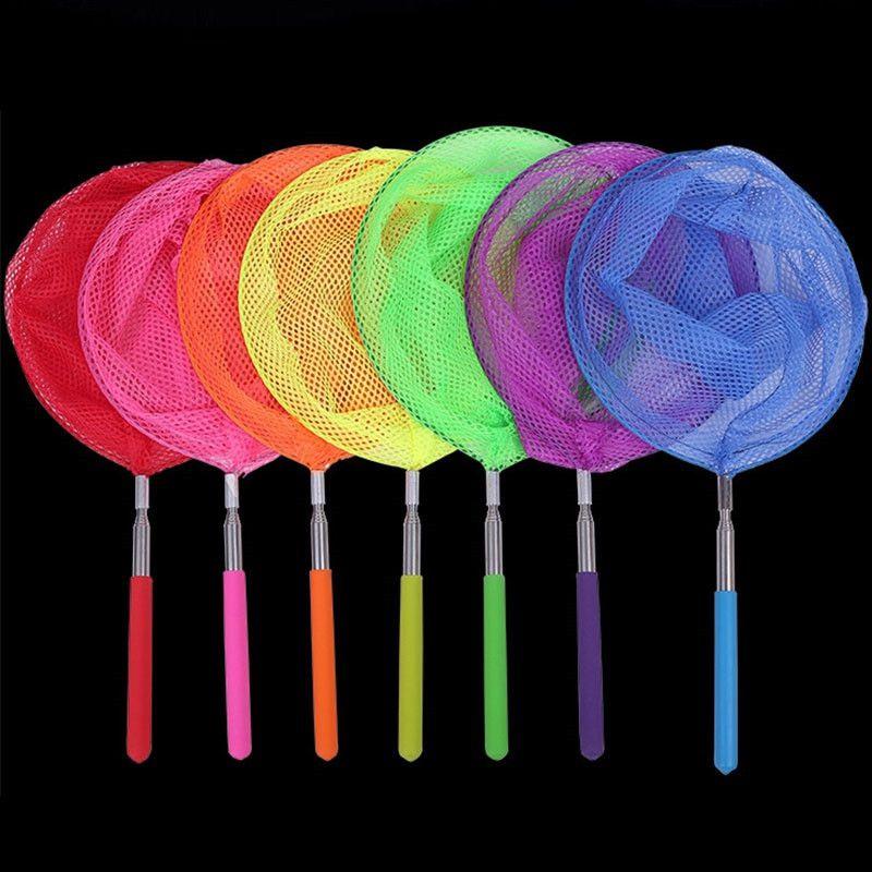 Colorful Kids Extendable Telescopic Handle Fishing Bug Butterfly Catching Net