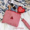 Toiletry Organizer Plaid Makeup Bags Large Capacity Canvas Coin Purse Cherry Cosmetic Bag  Outdoor