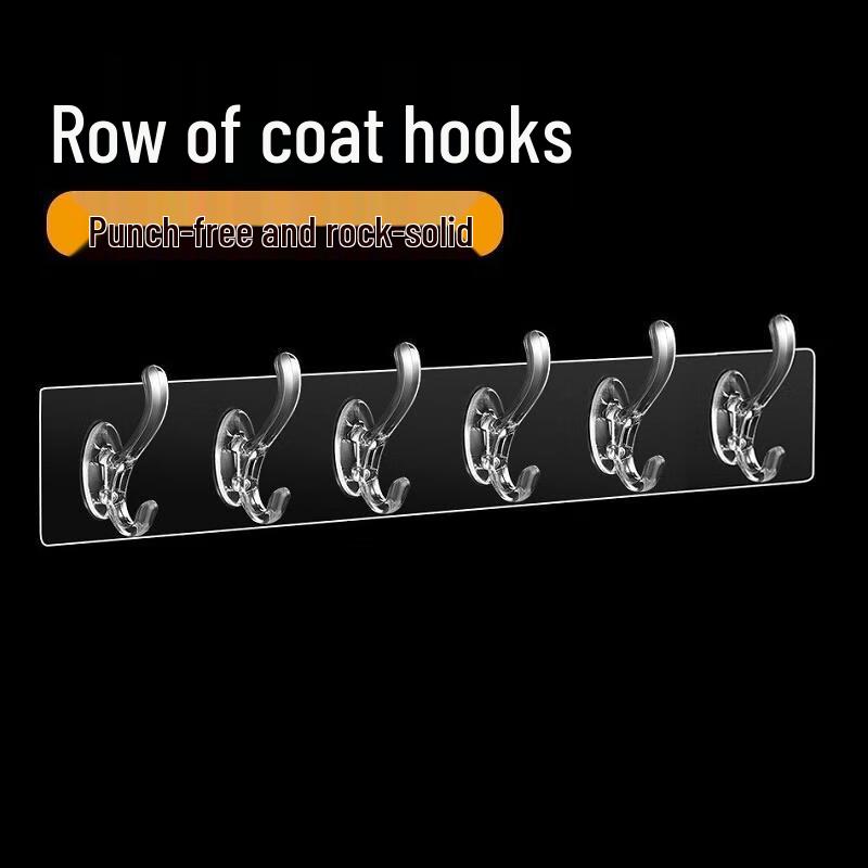Self-Adhesive 6-Hook Wall Rack (10-Pack)