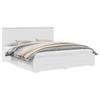 Storage Bed Frame with Headboard White 180 X 200 Cm Engineered Wood