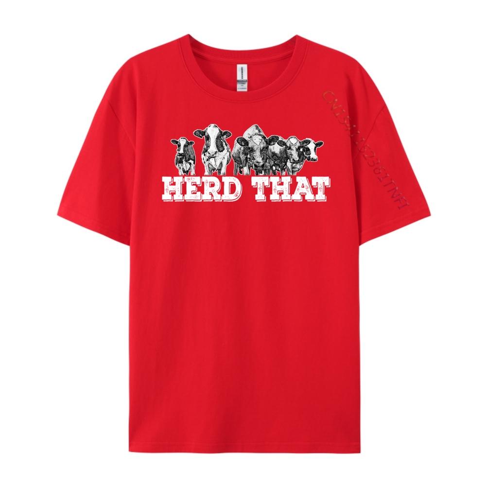 Herd That Funny Cow Lover Farmer Mens Designer T Shirt Luxury Designer Printing S