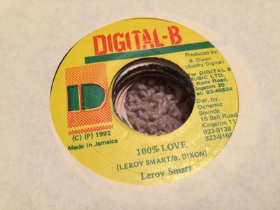 7inch Record LEROY SMART - 100% Love NONE Digital-B 1992 Jamaica Reggae, Ska & Dub Used