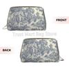 Franse Landelijke Make-uptas Retro Toile De Jouy Leer Reizen Cosmetica Organizer Vrouwen Grote Capaciteit Waterdichte Toiletartikelen Tas