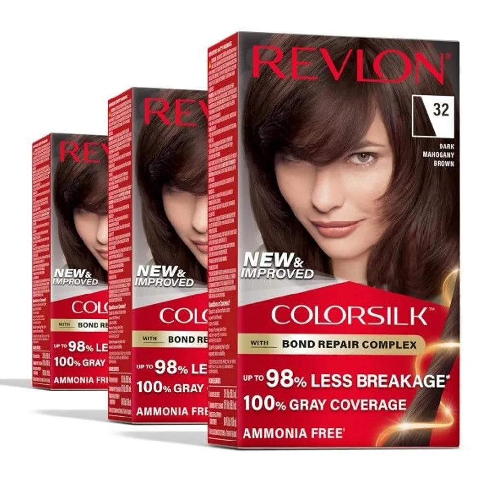 Revlon Color Silk Hair Dye 3-Pack Set Ammonia Free