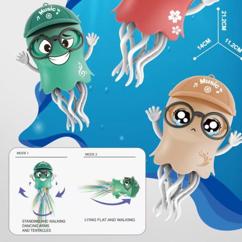 Dancing Jelly Fish Toy Smart Tentacle Explorer With Led Lights Music Automatic Obstacle Sensor Toy