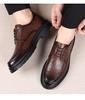 Solid Color Fashion Casual Leather Shoes for Men  Spring Autumn Platform Dress Shoes Male Round Head New Designer Shoe Man