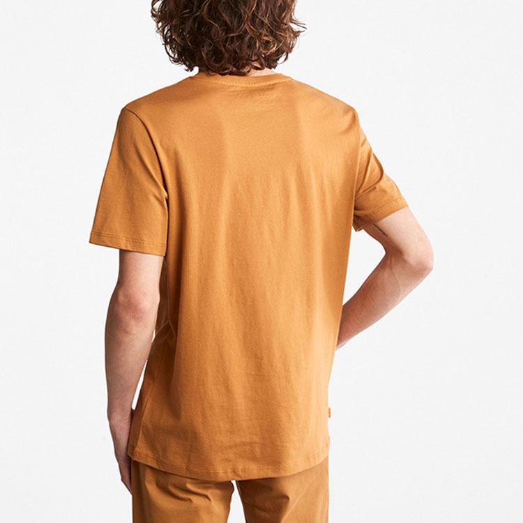 Timberland American Vintage Logo Print Outdoor Casual Breathable Crew Neck Short Sleeve T-Shirt Men T-Shirts Wheat A27K6-P47