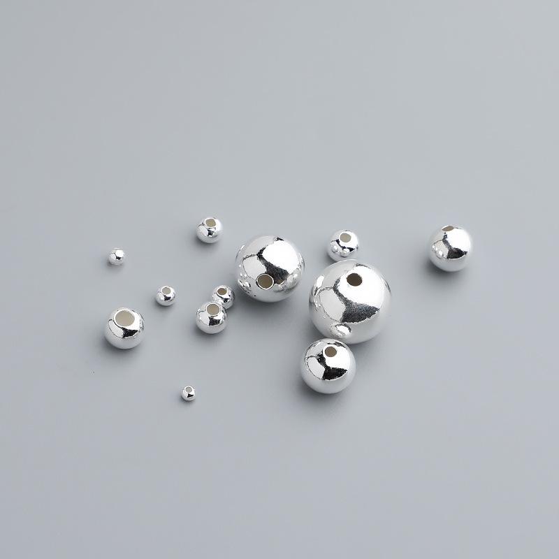 S925 Sterling Silver Light Beads for Handmade DIY Spacer Beaded Bracelets