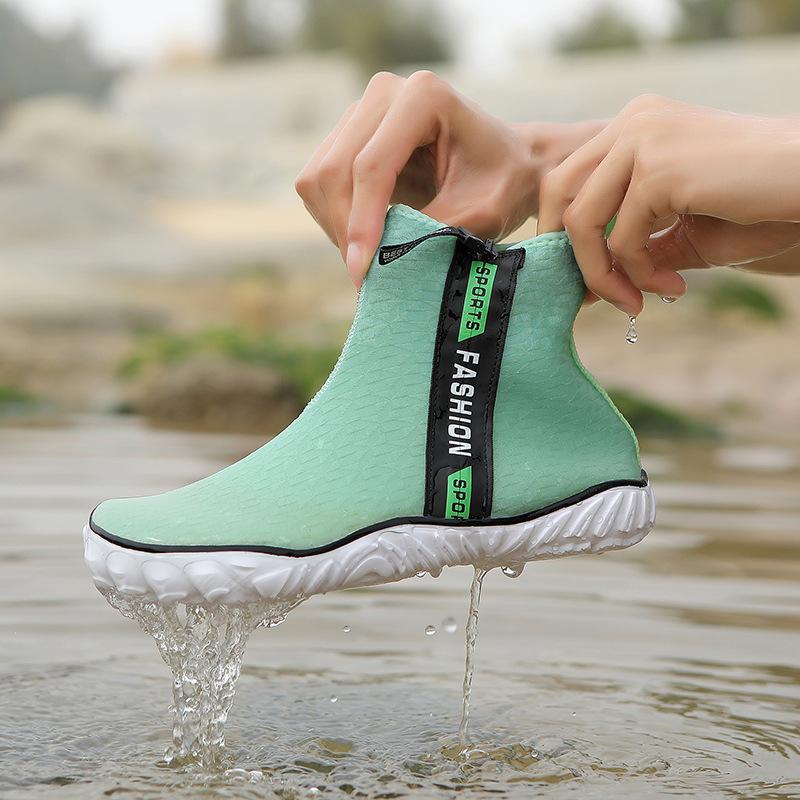 

Новые женские высокие и высокие кроссовки для ходьбы по ручьям, женские нескользящие водолазные ботинки, ботинки для брода, быстросохнущая пляжная обувь, обувь для плавания 39