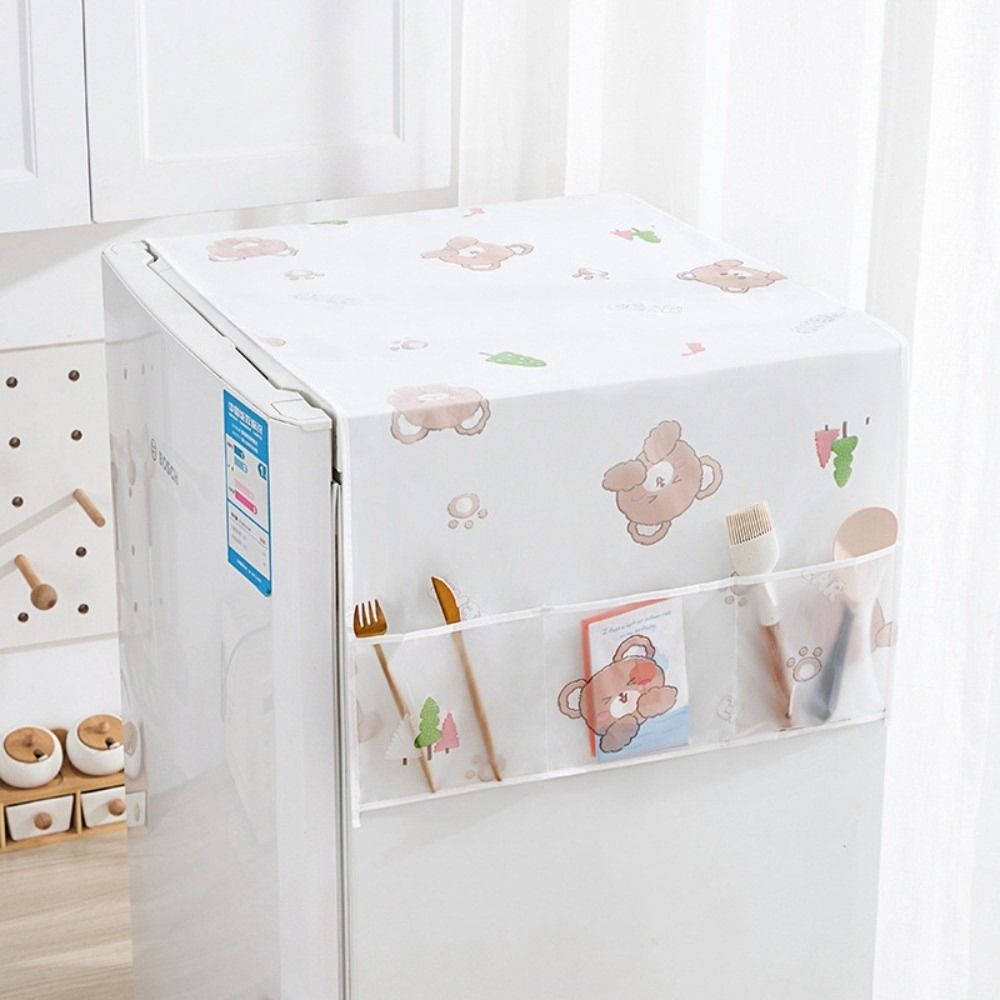 1Pcs Durable Dustproof Refrigerator Dust Cover PVEA 130x55cm 180x60cm Refrigerator Cloth with Storage Bag Washing Machine Towel