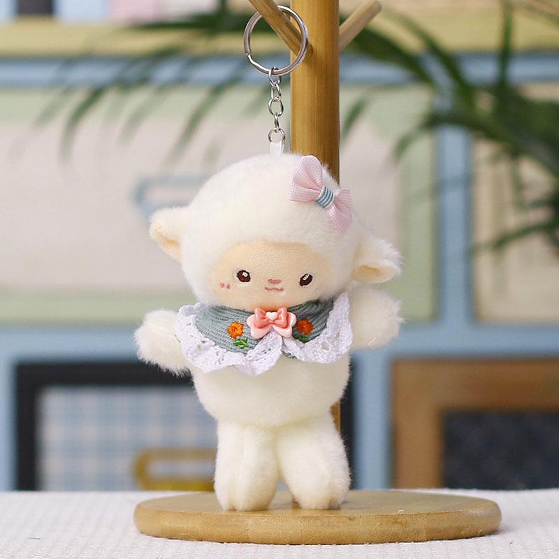 Soft Plush Sheep Keychain Cute Fluffy Appearance Bag Pendant Sturdy Key Accessory for Handbag Decor Holiday Gifts
