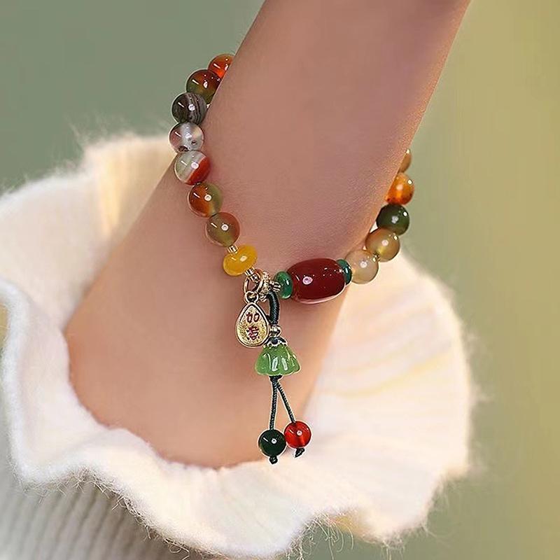Fashion Chinese Style Natural Beads Ethnic Style Lotus Bracelet Women'S Jewelry Party Gift