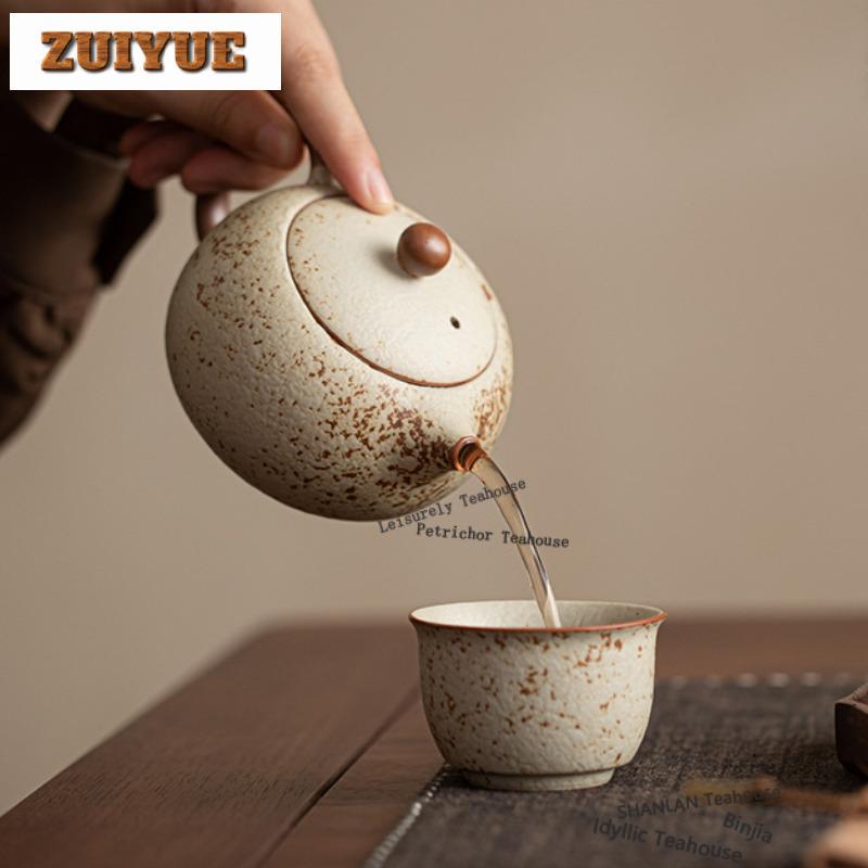 250ml Coarse Pottery Xishi Teapot Vintage Tea Infuser Pot Household Tea Maker Kettle With Filter Puer Tea Services Collection