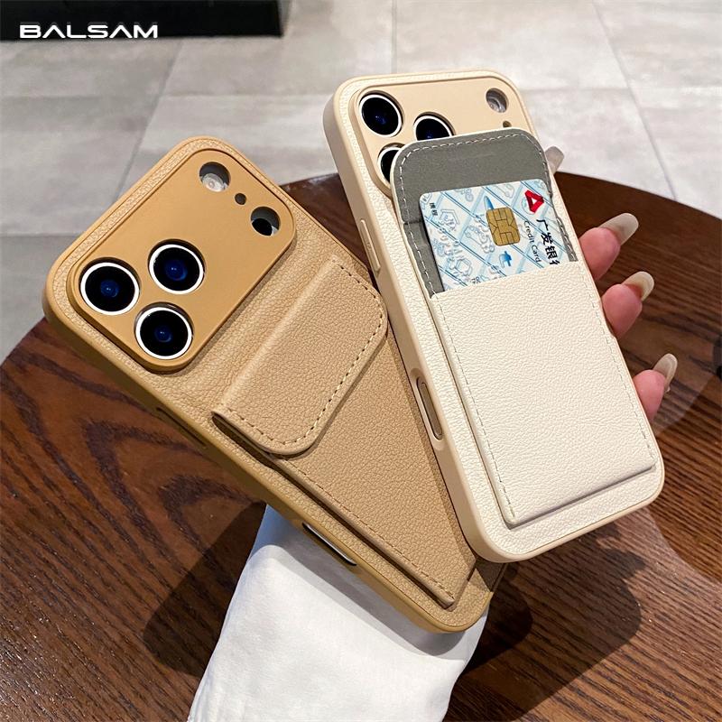 Card Slot Pocket Holder Wallet Case for iPhone 17 Air 16 E 15 14 12 13 Mini 11 Pro Max X XS XR Shockproof Leather Cover