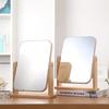 Desktop Double-Sided Magnifying Makeup Mirror, European Style, Solid Wood, HD Beauty Mirror