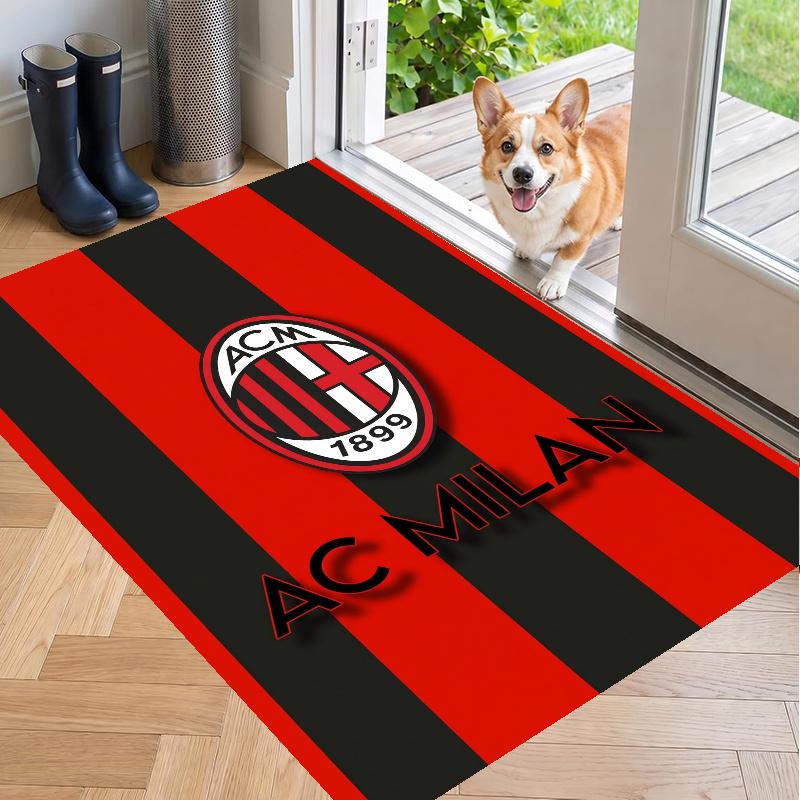 Crystal Velvet Rug with AC Milan Design, Soft Non-Slip Floor Mat for Living Room Bedroom Decor