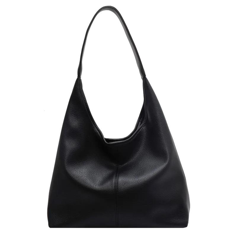 

Casual Women Shoulder Bag PU Leather Composite Bags High Capacity Female Shopping Bags Soft Leather Tote Handbag for Women чёрный