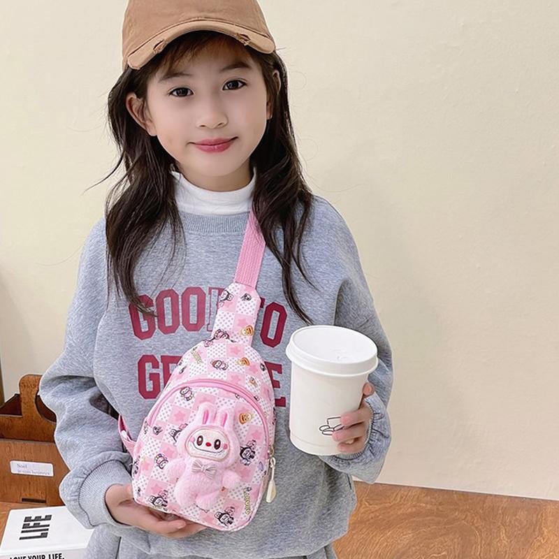 Kawaii Labubu Messenger Bag Kreslený Roztomilý Batoh pro Základní Školu The Monster Labubu Dárky pro Mateřskou Školu Dětská Taška přes Rameno
