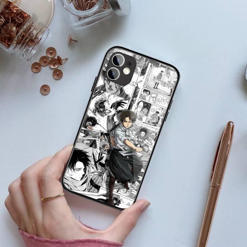 

Чехол для телефона «Атака Титанов» в стиле аниме для IPhone 14 13 12 11 XS X 8 7 6 Plus Mini Pro Max SE 2022 Черный ПК Стеклянный чехол для телефона из ТПУ iPhone 14