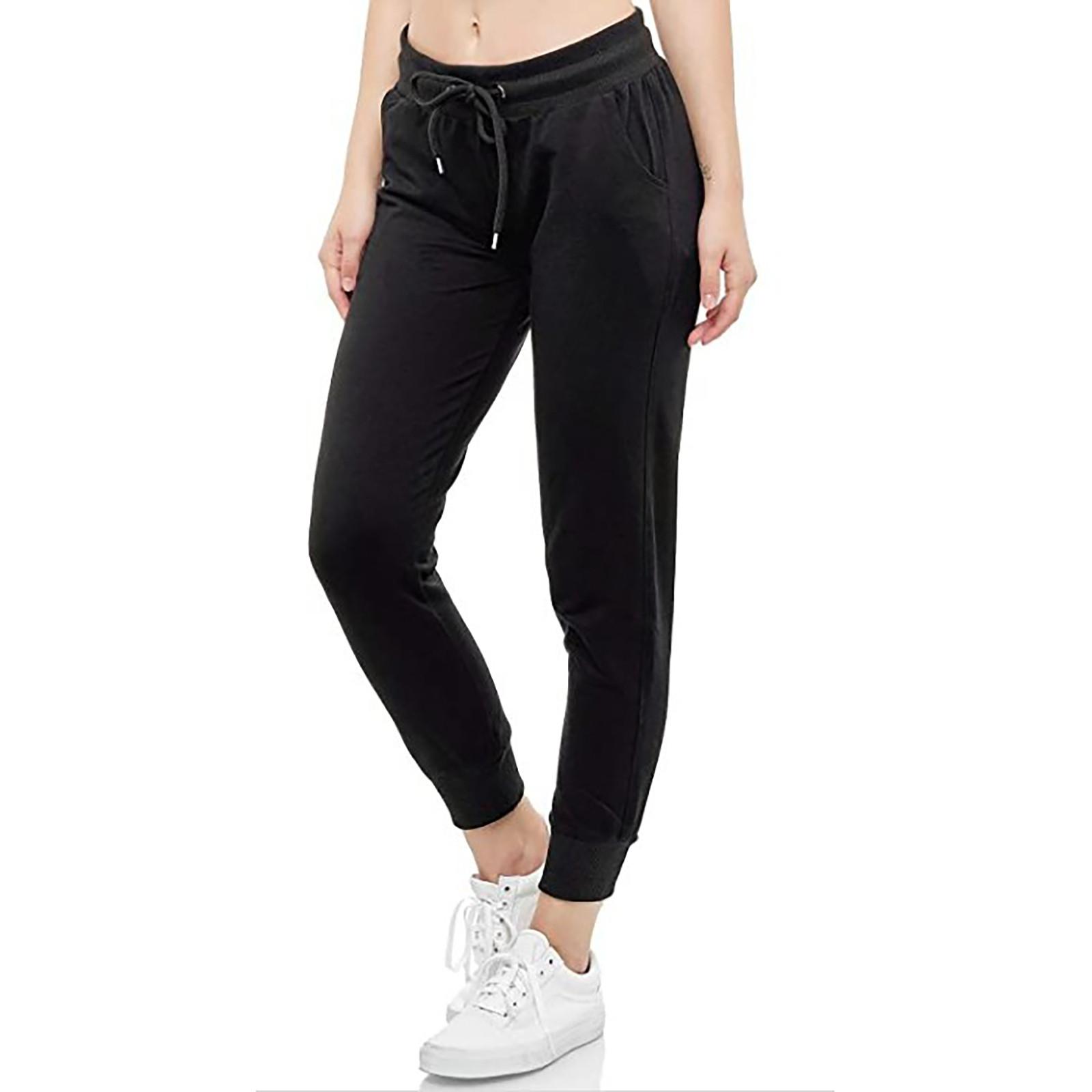 Женские брюки для бега, спортивные брюки, повседневные модели Sim Fit, беговые брюки, современные M чёрный