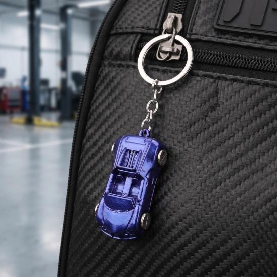 Keychain with Car Model Pendant Design Durable Alloy Car Shape Keyring Easy Carry Bag Charms for Car Fans