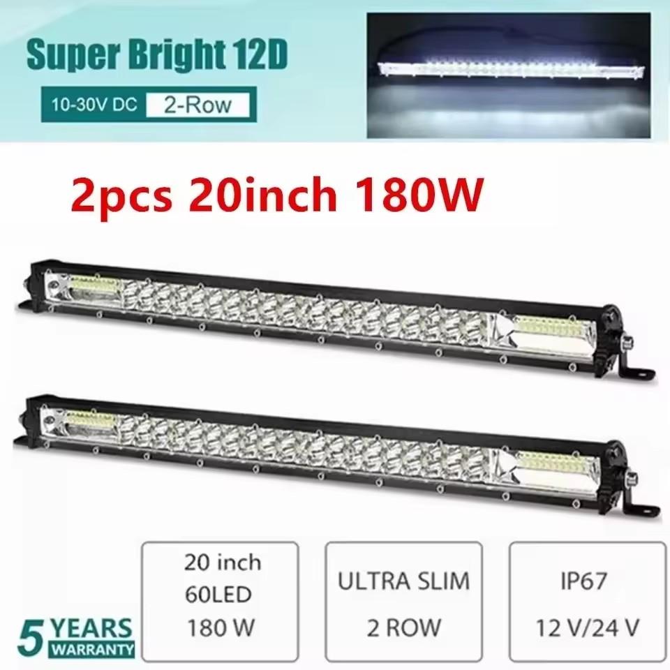 12D LED Light Bar 60W 120W 180W Work Light 12V 24V for Offroad Truck ATV Tractor 4X4 LED Bar 4WD Driving Lamp