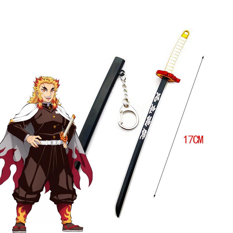 6,7 inch Metalen Katana Anime Kimetsu No Yaiba Tanjirou Mes Echte Japanse Katana Mini Samurai Sabel Speelgoed Cadeau