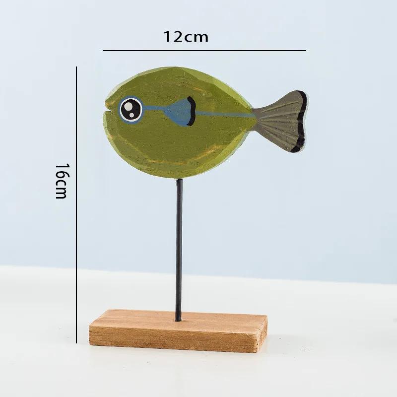 Vintage Vintage Wooden Fish Ornaments Home Decoration Props Bedrooms Living Rooms Tabletops Counters Solid Wood Decorations