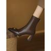 Autumn And Winter Thick Heel Camellia Boots Elastic Thin Boots High Heels Large Size Square Head High Heel Short Boots Women