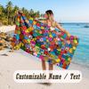Personalized Beach Towel,Mr. Men & Little Miss Custom Printed Name Text, Super Absorbent Towel For Beach Vacation