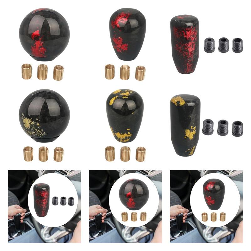Generic Gear Shifter Knob Professional Gear Shifting Stick Handle Universal Shifter Level Knob for Driving Garage Most Car Round Red 5.2cm