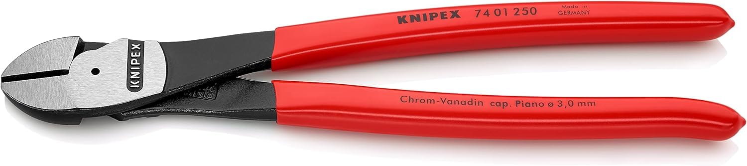 

Кусачки диагональные KNIPEX Strong, жесткие 7401-250 (для провода) (SB) чёрный