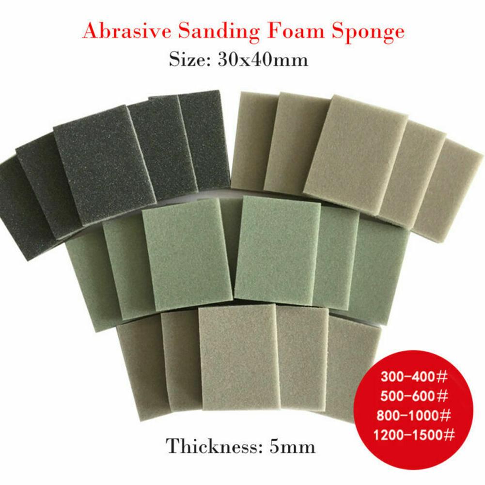 

10/20pcs Sponge Sanding Block Wet Dry Bodywork Fine Coarse Grit Sandpaper Sponge Block Grit Polishing Pad Abrasive Sand Paper 300 400 10pcs
